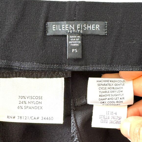Eileen Fisher Women’s System Washable Stretch Crepe Straight Pant Black - Picture 4 of 11